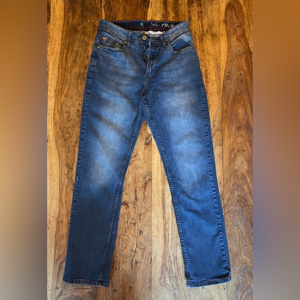 Nat Nast Jeans Mens Straight Denim Stretch Comfort Medium Wash